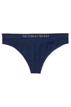 Victoria's Secret Noir Navy Blue Thong Seamless Logo Knickers