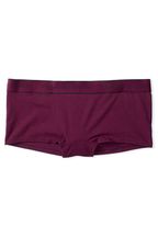 Victoria's Secret Burgundy Purple Short Cotton Logo Thong Knickers