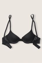 Victoria's Secret PINK Pure Black Lace Push Up T-Shirt Bra