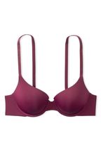 Victoria's Secret Burgundy Purple Smooth Logo Strap Full Cup Push Up T-Shirt Bra