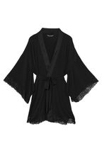Victoria's Secret Black Modal Lace Robe