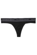 Victoria's Secret Black Thong Logo Knickers