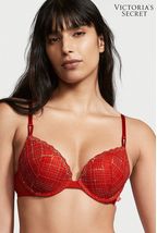 Victoria's Secret Lipstick Red Lace Push Up T-Shirt Bra