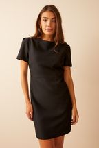 Friends Like These Black Petite Short Sleeve Tailored Shift Dress