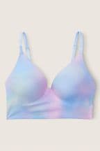 Victoria's Secret PINK Arctic Ice Blur Blue Smooth Non Wired Push Up Bralette