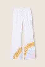 Victoria's Secret PINK Optic White With Placed Tie Dye High Waist Flare Jogger