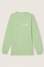 Victoria's Secret PINK Soft Jade Green Long Sleeve T-Shirt