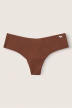 Victoria's Secret PINK Soft Cappuccino Brown No Show Thong Knickers