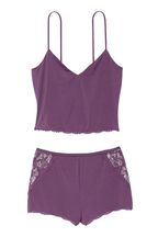 Victoria's Secret Mystified Purple Crop Topped Modal Cami Top Set