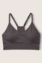 Victoria's Secret PINK Dark Charcoal Brown Seamless Lightly Lined Low Impact Sports Bra
