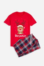 Personalised Christmas Reindeer Boys Pyjamas by Dollymix