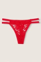 Victoria's Secret PINK Red Pepper Strappy Lace Thong Knickers