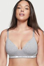 Victoria's Secret Heather Grey Non Wired Lightly Lined Logo Band Bra