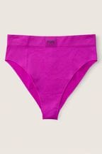 Victoria's Secret PINK Dahlia Magenta Pink Seamless High Waist Rib Bikini Knickers