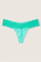 Victoria's Secret PINK Victoria's Secret PINK Teal Ice Green Seamless Hipster Knickers Thong Lace Trim Knickers
