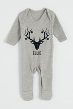 Personalised Christmas Baby Sleepsuit by The Print Press