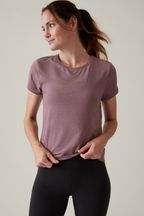 Athleta Purple Short Sleeve Crew Neck Air Out T-Shirt