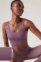Athleta Purple Scoop Neck Seamless Crop Top Tank