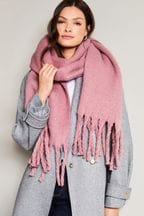 Lipsy Pink Super Soft Chunky Brushed Scarf