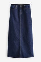 Rinse Blue Denim Maxi Skirt