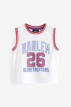 White Harlem Globetrotters Basketball Vest (3-16yrs)