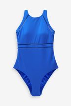 Cobalt Blue High Neck Tummy Control Shaping Swimsuit