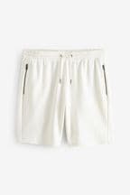 White Brick Texture Jersey Shorts