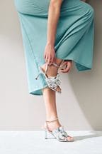 Silver Forever Comfort® Ruffle Heeled Sandals
