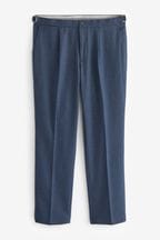Navy Textured Side Adjuster Trousers