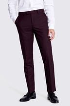 MOSS Claret Red Tailored Fit Flannel Trousers