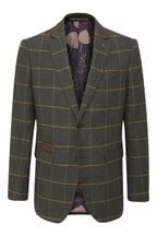 Skopes Warriner Olive Green Check Tailored Fit Suit Jacket