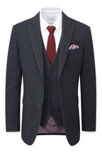 Skopes Aiken Navy Blue Check Tailored Fit Suit Jacket