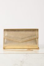 Lipsy Gold Foldover Ocassion Envelope Clutch Bag