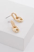 Gold Tone Chain Link Drop Earring Made with Recycled Zinc