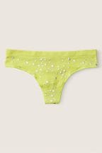 Victoria's Secret PINK Green Spring Stars Seamless Thong Knickers