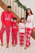 Society 8 Red Reindeer Matching Family Christmas PJ Set