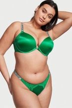 Victoria's Secret Verdant Green Smooth Brazilian Shine Strap Knickers