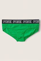 Victoria's Secret PINK Happy Camper Green Hipster Cotton Logo Knickers