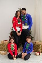 Society 8 Blue Elf Matching Family Elf Christmas Jumper