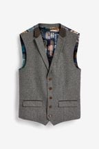 Grey Trimmed Donegal Waistcoat