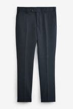 Navy Blue Slim Slim fit Puppytooth Fabric Suit: Trousers