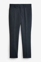 Navy Blue Slim Fit Puppytooth Design Suit Trousers