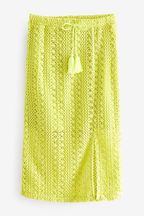 Lime Green Crochet Skirt