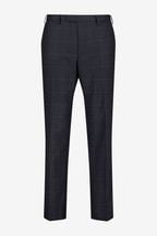MOSS Regular Fit Blue With Khaki Check Suit: Trousers