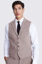 MOSS Slim Fit Stone Donegal Suit: Waistcoat