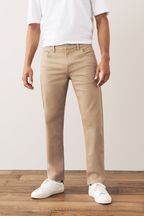 Tan Light Straight Fit Coloured Stretch Jeans
