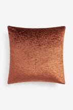 Orange Luxurious Cracked Velvet 50 x 50cm Cushion