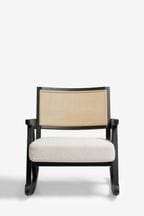 Black Wood Effect Abel Rocking Wooden Rattan Accent Chair