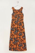 FatFace Yellow Anna Vine Floral Midi Dress