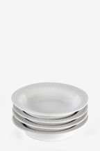 White Langley Set Of 4 Pasta Bowls